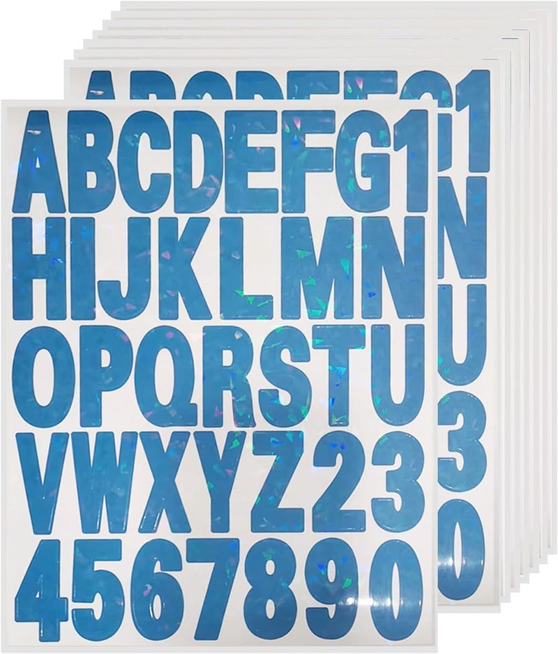 starboling Letter Stickers,2 inch 8 Sheets Dark Blue Alphabet Sticker,Self Adhesive Vinyl Letter Stickers Mailbox Numbers,for Arts Crafts Outdoor Sign Poster Mailbox Sign Doors Mailboxes Car Truck - Image 1